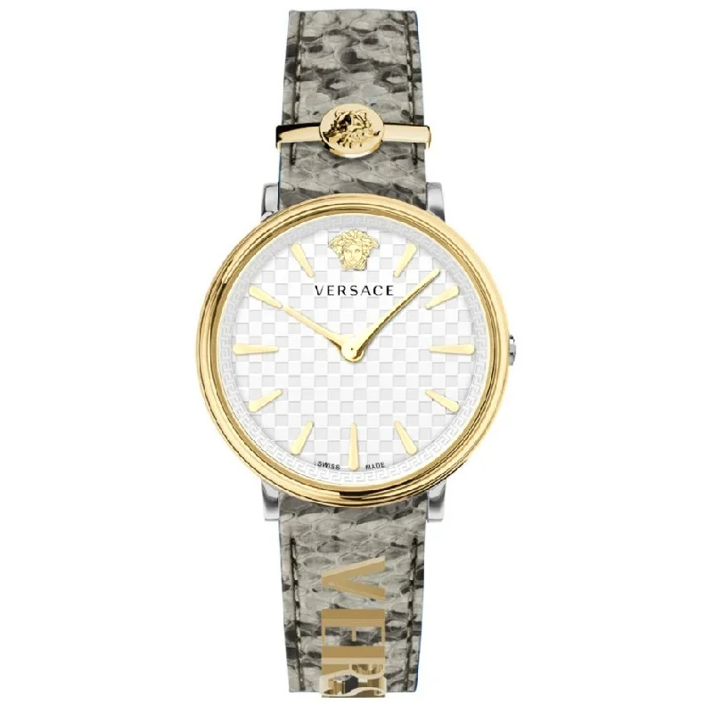Men's Swiss Watch Brands-Versace Ladies Watch V-Circle 38mm White Grey VE8104422