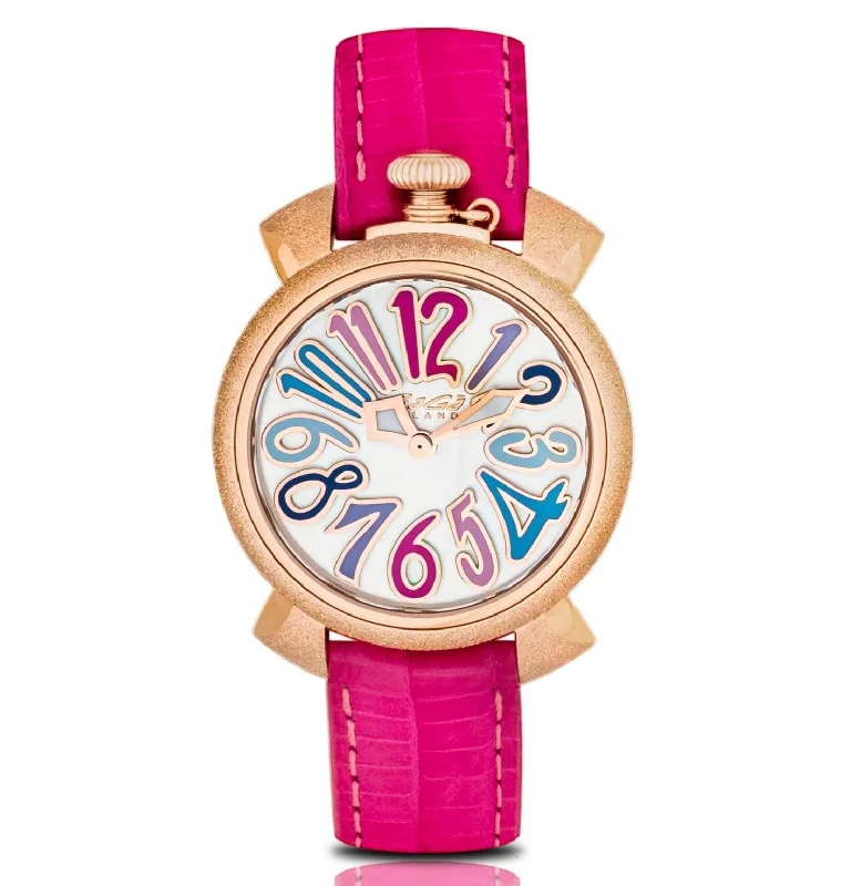 Men's Swiss Anniversary Edition-GaGà Milano Watch Ladies Watch Manuale 35mm Fuchsia Frozen IP Rose Gold