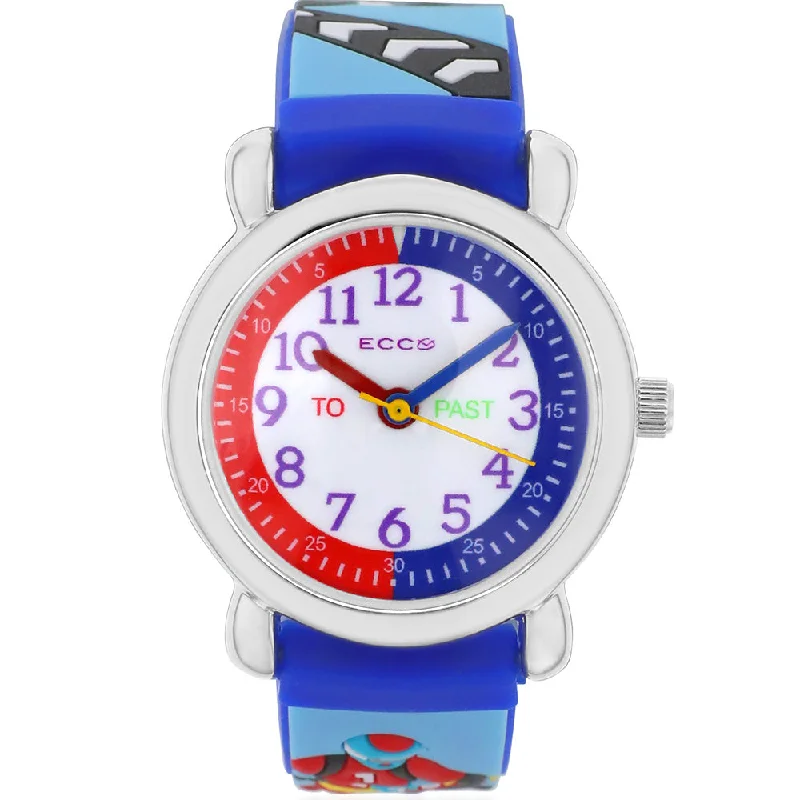 Kid's GPS Tracking Watches-ECC Blue Strap Bikes Kids Watch
