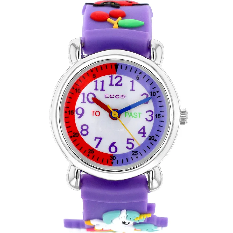 Men's Solar Powered Digital Watches-ECC Purple Beetles Strap Kids Watch