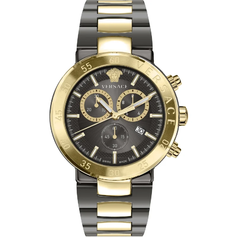 Men's Swiss Watch Night Out Edition-Versace Urban Mystique Men's Chronograph Grey Gold Watch VEPY01121