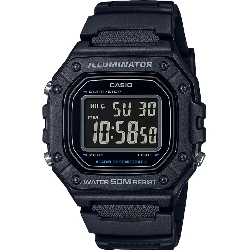 Mens Asian Made Smart Watches-Casio W218H-1 LCD Digital Watch