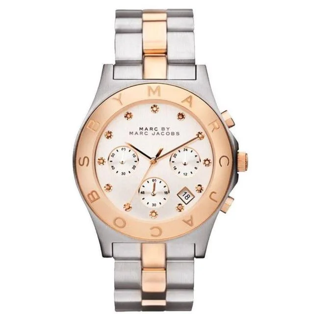 Men's Luxury Brand Dress Watches-Marc Jacobs MBM3178 Ladies Blade Two-Tone Watch