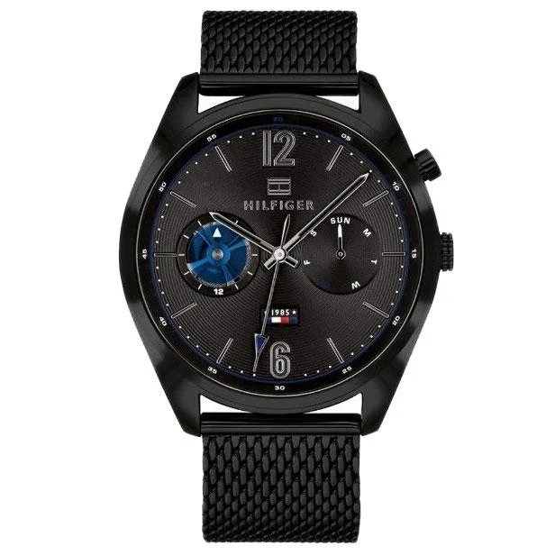 Men's Quartz Movement Style Dress Watches-Tommy Hilfiger 1791547 Men's Deacan Black Watch