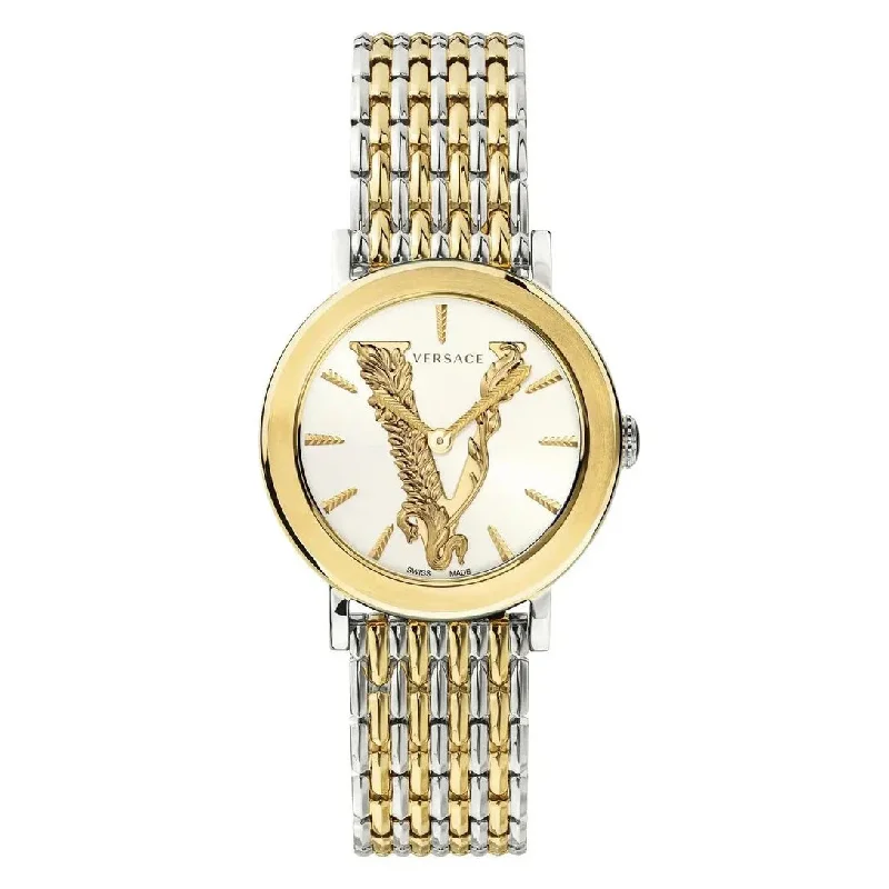 Men's Swiss Watch Custom-Versace Virtus 36mm Ladies' Silver Gold Watch VERI00720