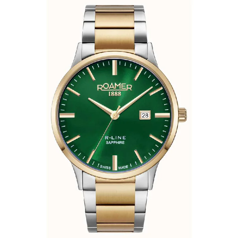 Men's Large Size Style Men's Watches-Roamer 718833 48 75 70 R-Line Classic Men's Two-Tone Watch