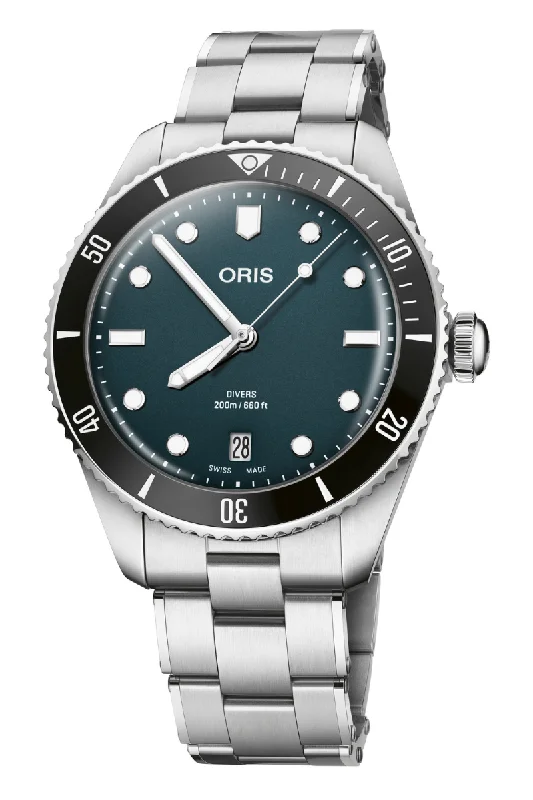 Men's Holiday Season Dress Watches-Oris Divers Date 39mm 01 733 7795 4055-Set