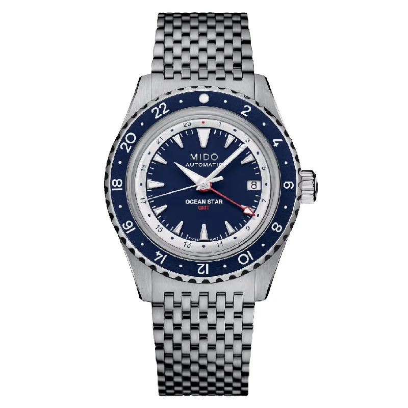 Men's Spring Design Sports Watches-Orologio Mido Ocean Star GMT blu edizione speciale doppio bracciale