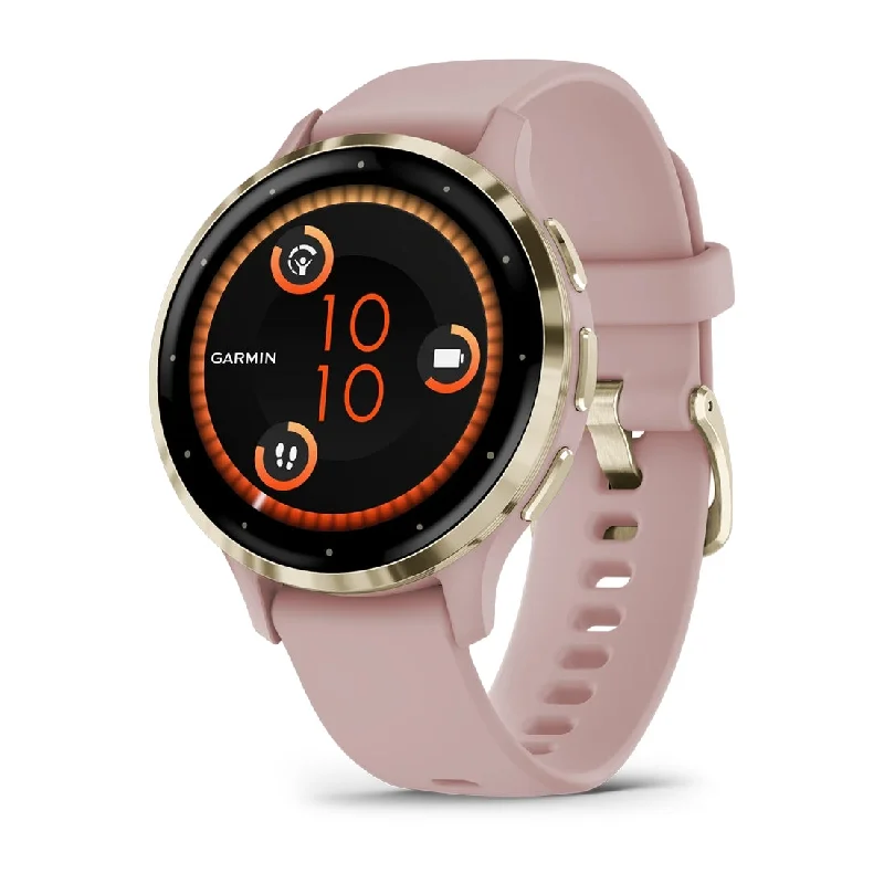Women's Luxury Style Mechanical Watches-Orologio Garmin Venu 3S Dust Rose e Soft Gold 010-02785-03