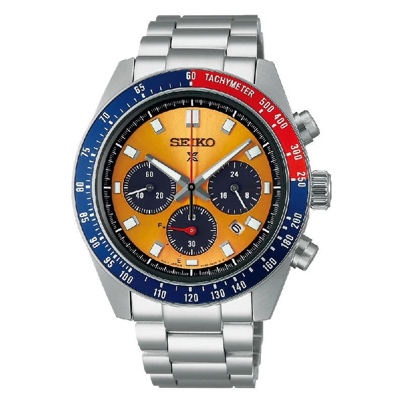 Men's Monogrammed Design Sports Watches-Orologio Seiko Prospex SSC947P1 cronografo Pogue carica solare