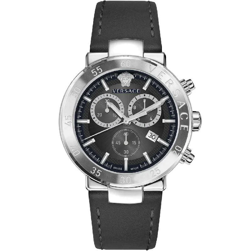 Men's Swiss Watch Office Wear Edition-Versace Urban Mystique Men's Chronograph Black Watch VEPY00120