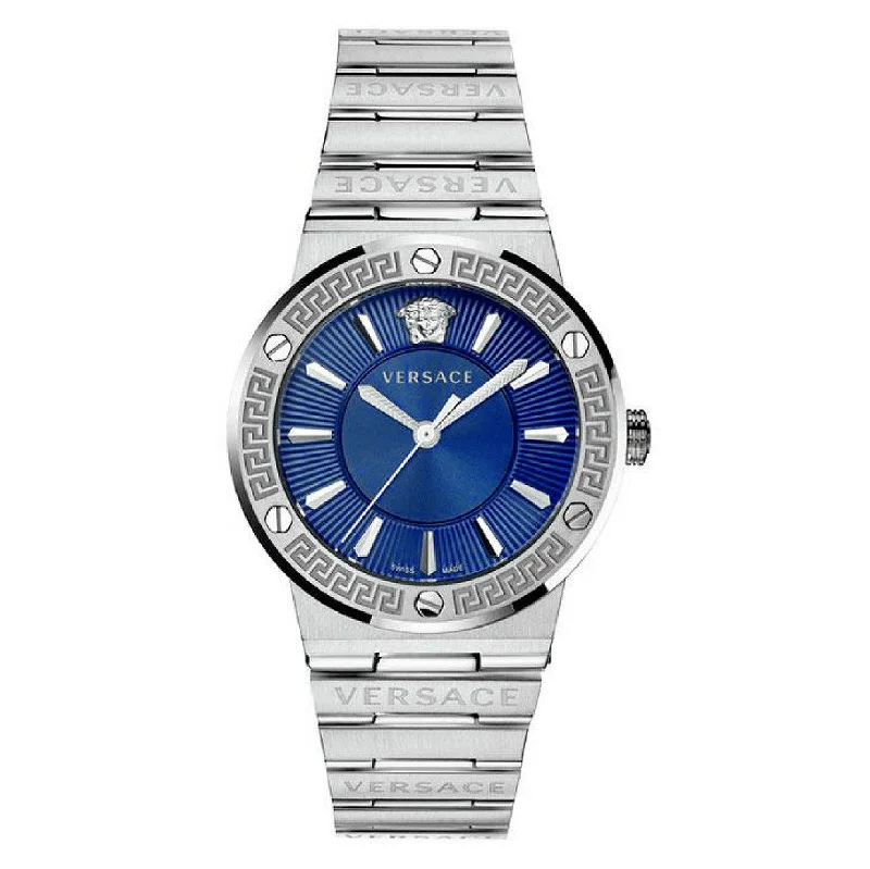 Men's Swiss Watch Parts-Versace Greca Logo Ladies' Blue Watch VEVH00520