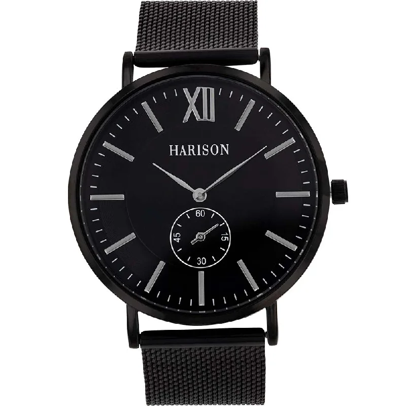 Men's American Made Style Digital Watches-Harison Black Watch *Imitation Sub Dial