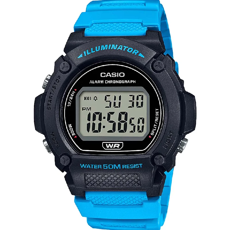 Mens Oval Case Style Smart Watches-Casio W219H-2A2 Digital