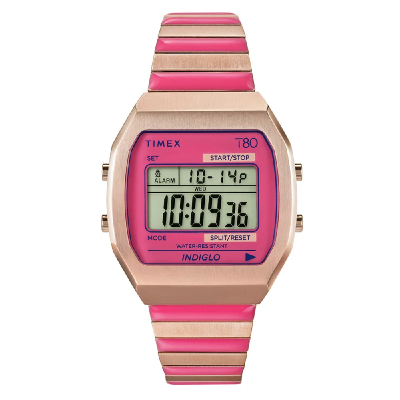 Men's Designer Style Digital Watches-Timex Timex Lab Timex 80 Ladies Pink Watch TW2W41600