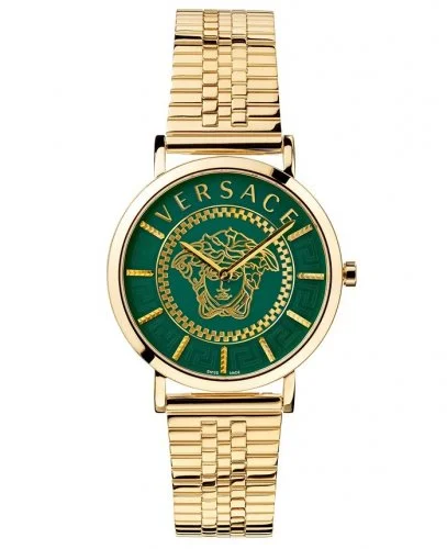 Men's Swiss Mechanical Movement Edition-Versace Ladies Watch V-Essential 36mm Green Gold Bracelet VEK400921