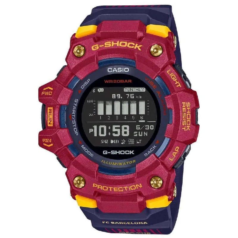 Unisex Special Edition Design Watches-Casio G-Shock Barcelona Men's Red Watch GBD-100BAR-4ER Unisex Special Edition Design Watches-Casio G-Shock Barcelona Men's Red Watch GBD-100BAR-4ER