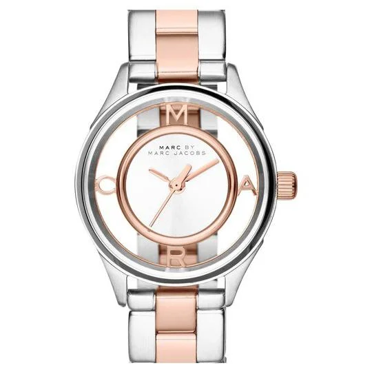 Men's Square Case Style Dress Watches-Marc Jacobs MBM3418 Ladies Tether Rose Gold Watch