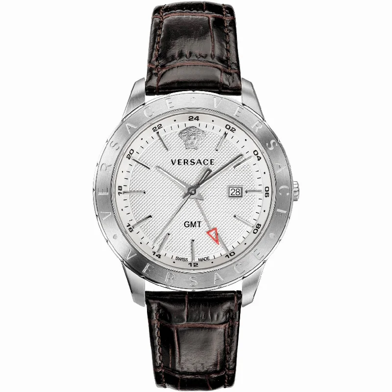Men's Swiss Gift Edition-Versace Men's Watch Univers GMT White Brown VEBK00118