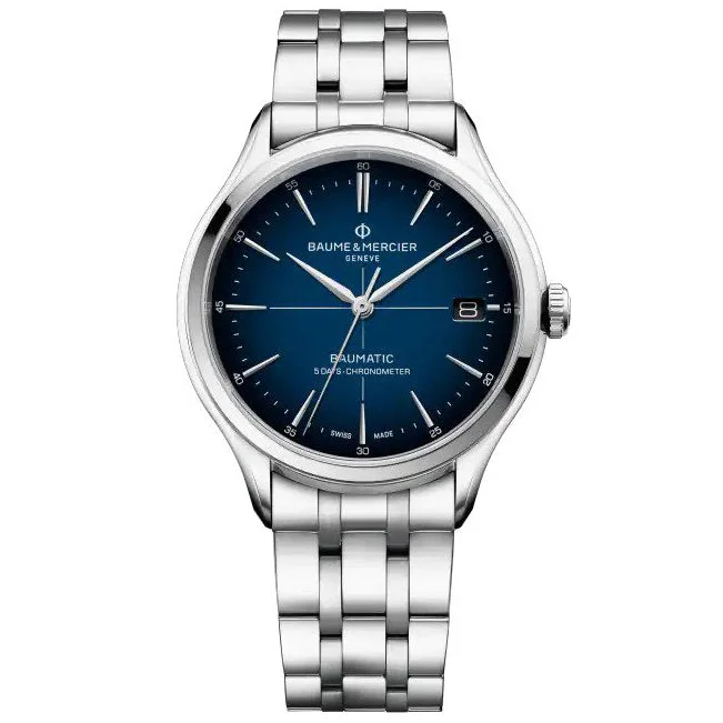 Men's Swiss Business Meeting Edition-Baume & Mercier Men's Blue Clifton Watch 10468