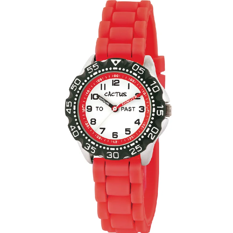 Men's Smart Style Men's Digital Watches-Cactus CAC148M07 Red Time Teacher Kids Watch