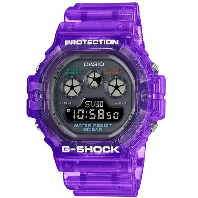 Unisex Thick Case Style Watches-Casio G-Shock Men's Purple Watch DW-5900JT-6ER