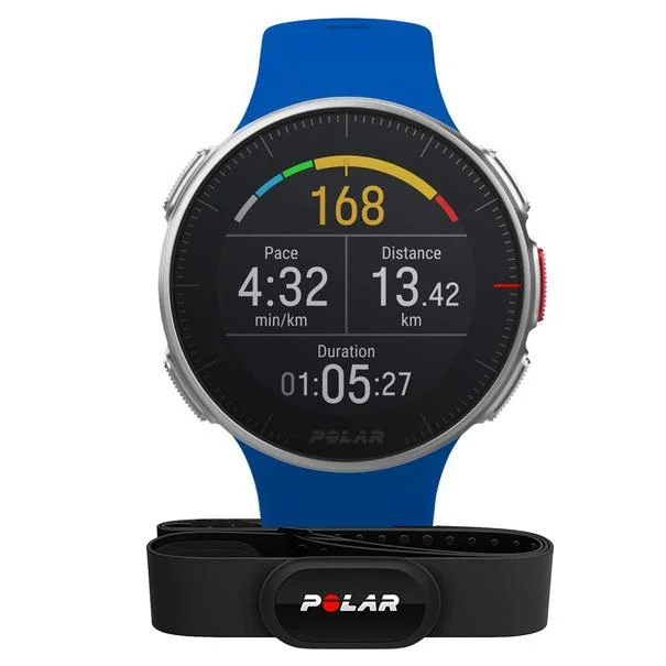 Unisex Luxury Style Watches-Polar 90080284 Vantage V Blue Sport Smartwatch