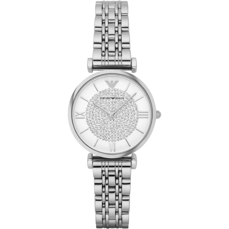 Men's Gift Design Dress Watches-Emporio Armani AR1925 Ladies Silver Watch