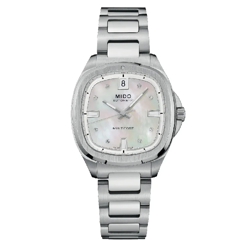 Women's Mechanical Watch Thick Case Edition-Orologio Mido Multifort Tv 35mm quadrante madreperla e brillanti Women's Mechanical Watch Thick Case Edition-Orologio Mido Multifort Tv 35mm quadrante madreperla e brillanti