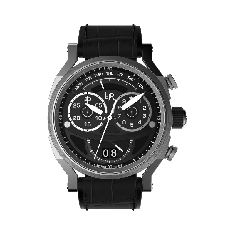 Men's Swiss Holiday Season Edition-L&Jr Men's Watch Chronograph Day and Date Black S1502