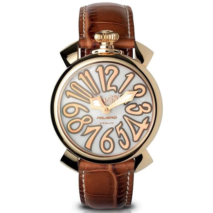 Men's Field Watches Crown-Gaga Milano Ladies Brown Manuale Watch 5021.2