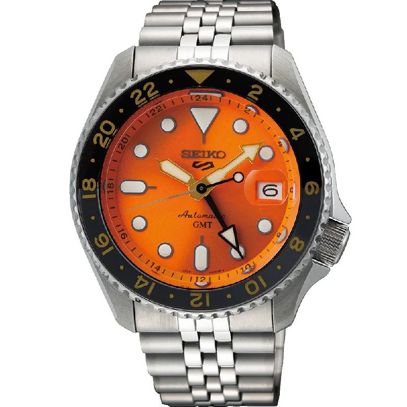 Men's Mechanical Watch Factory-Seiko 5 SSK005K Automatic GMT