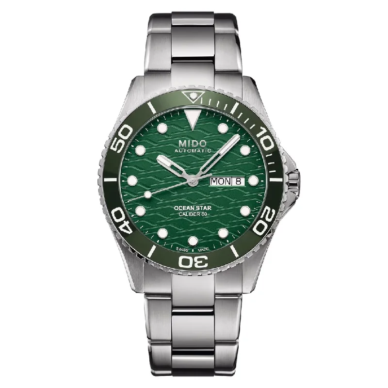 Men's Night Out Style Sports Watches-Orologio Mido Ocean Star 200C quadrante e ghiera ceramica verde