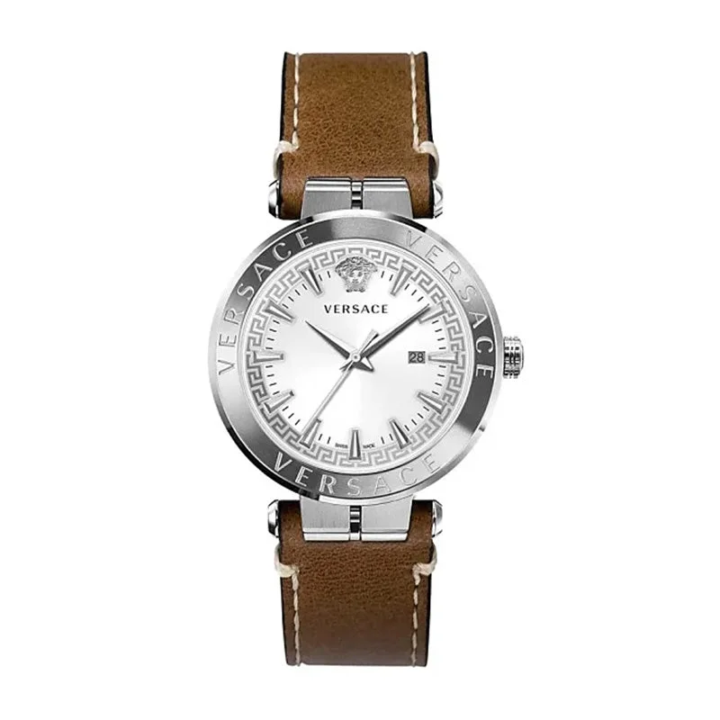 Men's Swiss Watch Business Meeting Edition-Versace Men's Watch Aion 44mm White Brown VE2F00121