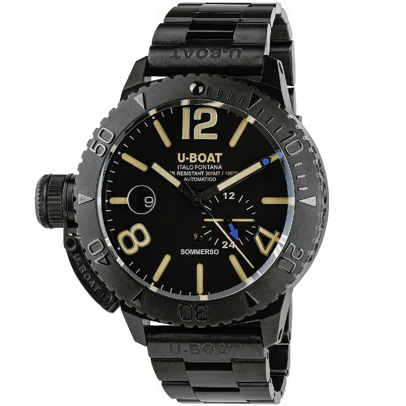 Men's Swiss Everyday Wear Edition-U-Boat Men's Watch Sommerso 46mm Diver Date Black DLC 9015/MT