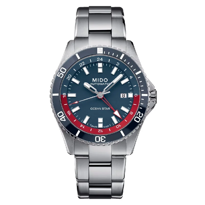 Men's Cushion Case Sports Watches-Orologio Mido Ocean Star GMT pepsi edizione speciale