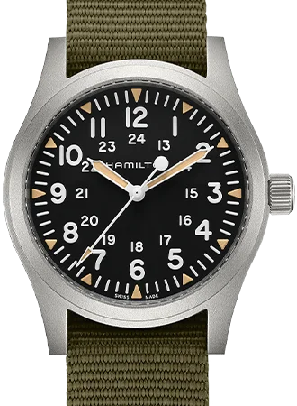 Men's Field Watches Buckle Replacement-Khaki Field Mechanical Handwinding Black 42 Ref. H69529933