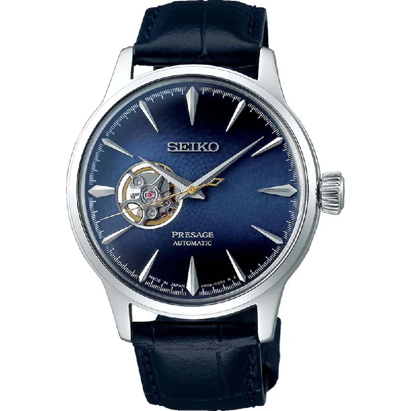 Men's Elegant Design Digital Watches-Seiko Presage SSA405J Blue Moon Cocktail Time