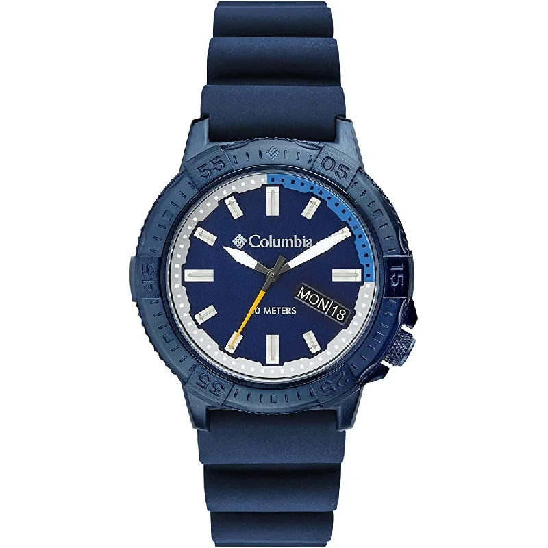 Unisex Rectangular Case Watches-Columbia Navy Peak Patrol Watch CSC03-002