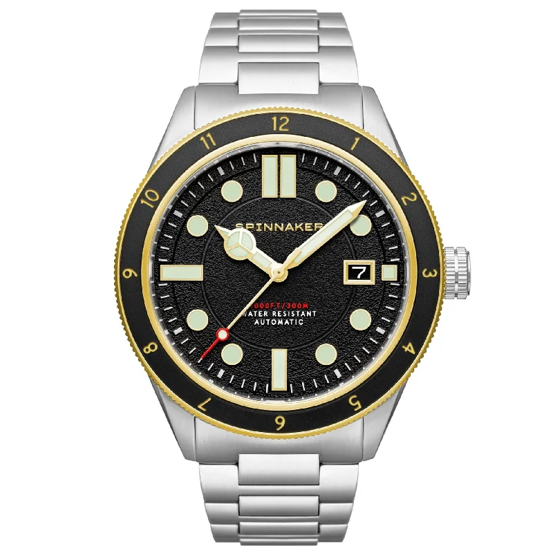 Men's Dive Watches with Chronograph -Spinnaker Black Gold Cahill Automatic Watch SP-5096-44
