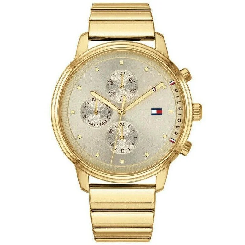 Men's Party Wear Dress Watches-Tommy Hilfiger 1781905 Ladies Gold Chronograph Watch