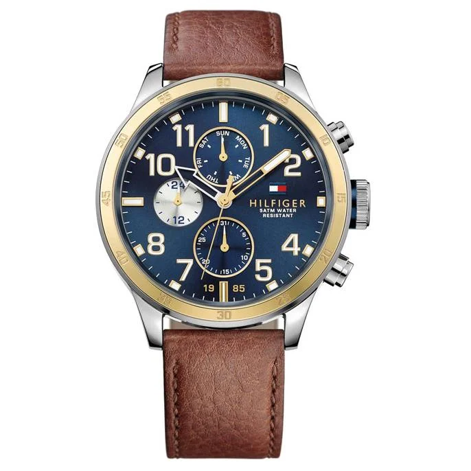 Men's Japanese Made Style Dress Watches-Tommy Hilfiger 1791137 Men's Trent Two-Tone Watch