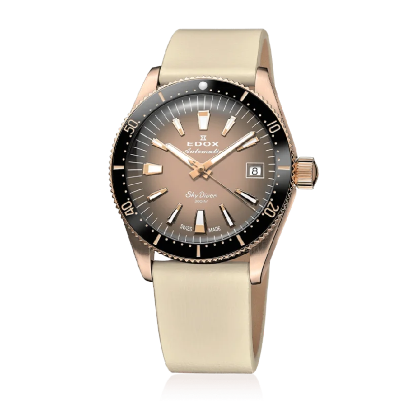 Unisex Summer Style Watches-Edox Skydiver Special Edition Beige Watch 80131-37RNC-VDBEI