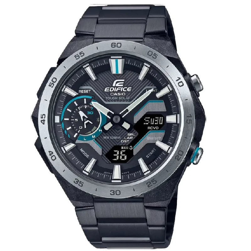 Unisex American Made Style Watches-Casio Edifice Men's Black Watch ECB-2200DD-1AEF
