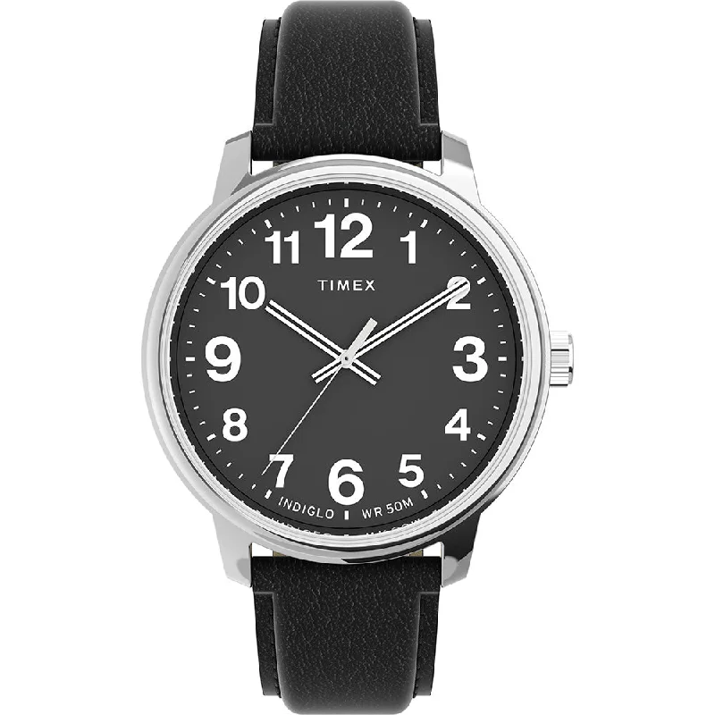 Men's Classic Watch French Made Edition-Timex Easy Reader Classic Men's Black Watch TW2V21400