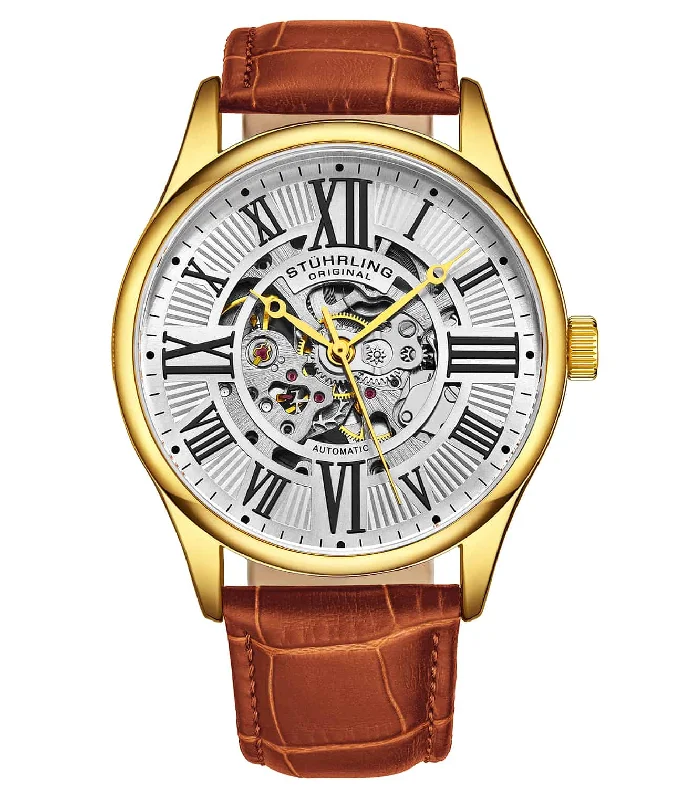Silver Dial/Yellow Gold Case/Brown Leather Strap