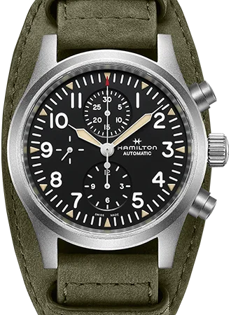 Men's Field Watches Office Wear Edition-Khaki Field Auto Chrono Black Ref. H71706830
