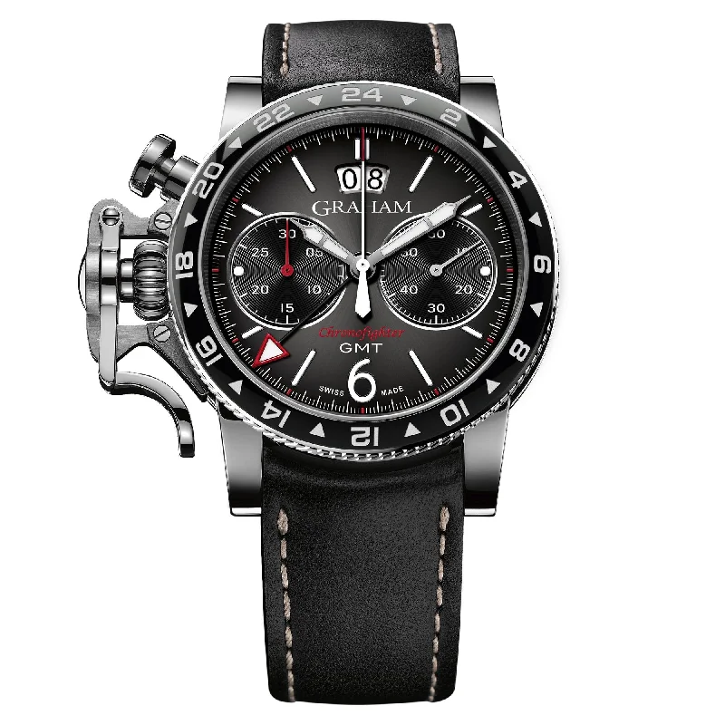 Men's GMT Watches with Black Dial -Graham Black Chronofighter Vintage GMT Watch 2CVBC.B15A Men's GMT Watches with Black Dial -Graham Black Chronofighter Vintage GMT Watch 2CVBC.B15A