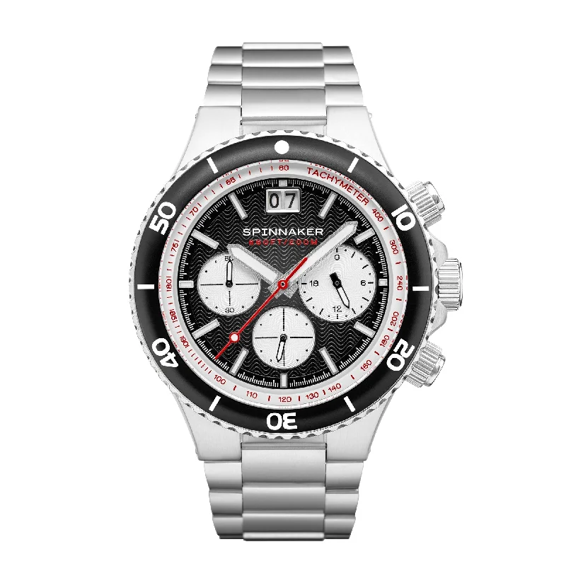 Men's Dive Watches with Digital Display -Spinnaker Men's Black Hydrofoil Watch SP-5086-11