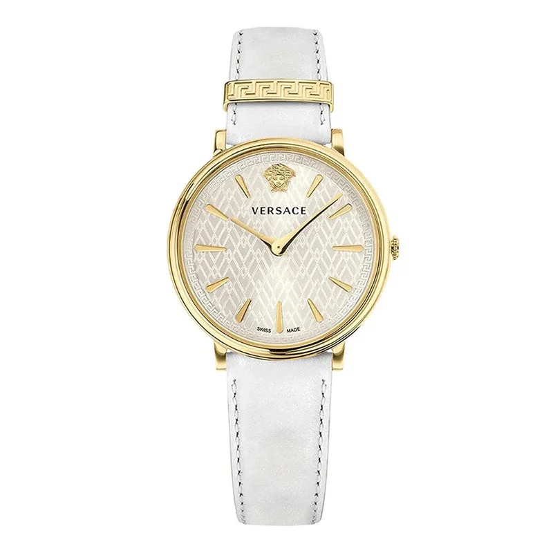 Men's Swiss Personalized Edition-Versace Ladies Watch V-Circle 38mm White Gold VE8100319
